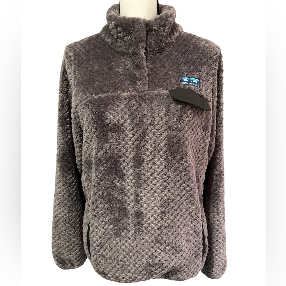 SIMPLY SOUTHERN Fleece Pullover Purple/Gray SIZE MEDIUM